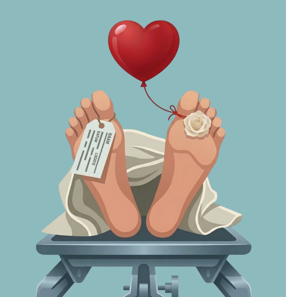 Het dode lichaam: tussen mens en materie. Beeld: Tot Zover AI.