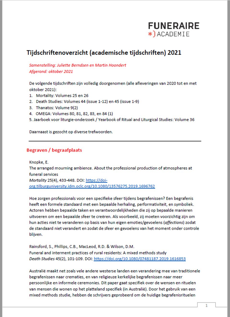 FA Tijdschriftoverzicht 2021